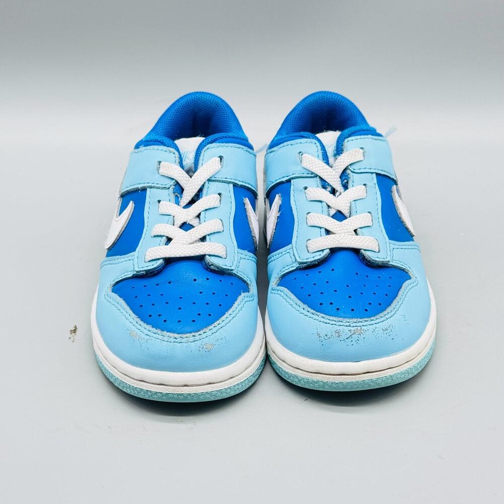 Nike Shoes Kids Toddler 9 c Blue White Dunk Low Top Athletic Sneaker Trainers - Picture 3 of 10